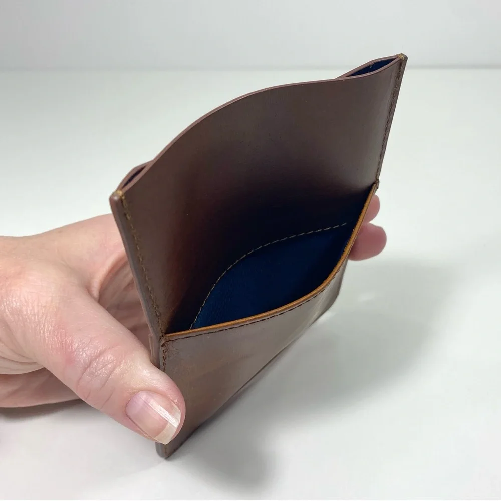 Superdry Premium Leather Cognac Brown Travel Wallet Passport Card Money Holder
